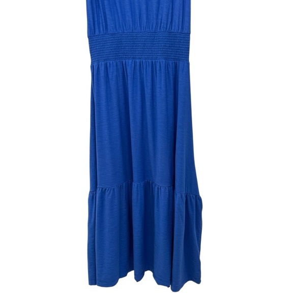 National LTD Barret 90’s Blue Bottle Sleeveless Mock Neck Midi Dress Women’s Med - Picture 8 of 11